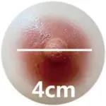 4 cm = 1.57 inches (Medium)