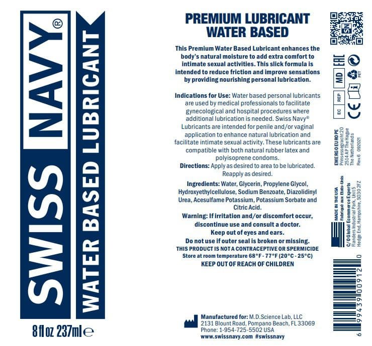 Swiss Navy Water-Based Lube - 8 Fl. Oz - Image 2
